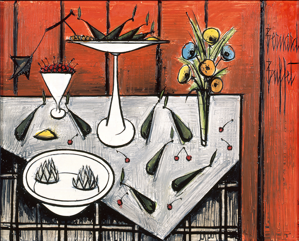 《テーブル、食器》 1984年　油彩